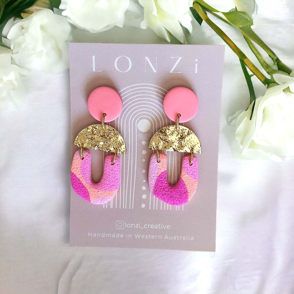 Pink Arch Earrings